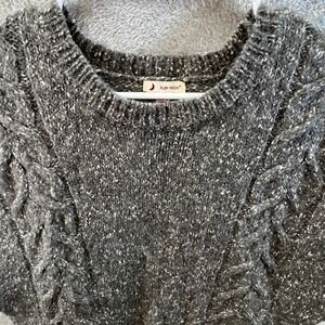 Ruby Moon Gray Cable Knit Cap Sleeve Sweater Alpaca Wool Blend Large Corpcore